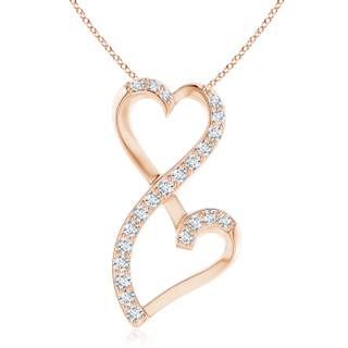 2.6mm GVS2 Diamond Double Heart Infinity Pendant in 18K Rose Gold