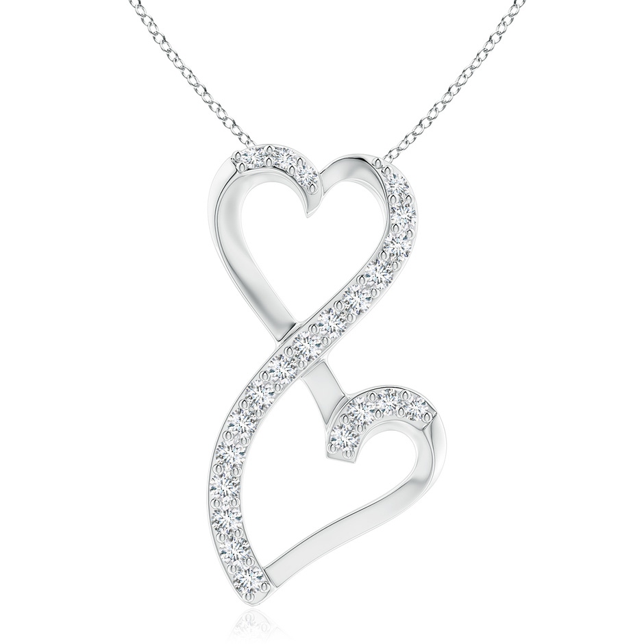 2.6mm GVS2 Diamond Double Heart Infinity Pendant in P950 Platinum 