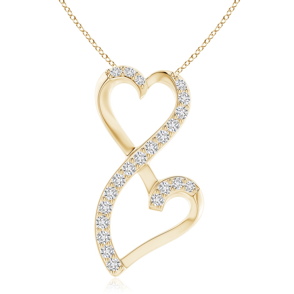 2.6mm HSI2 Diamond Double Heart Infinity Pendant in Yellow Gold 