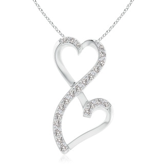 2.6mm IJI1I2 Diamond Double Heart Infinity Pendant in P950 Platinum