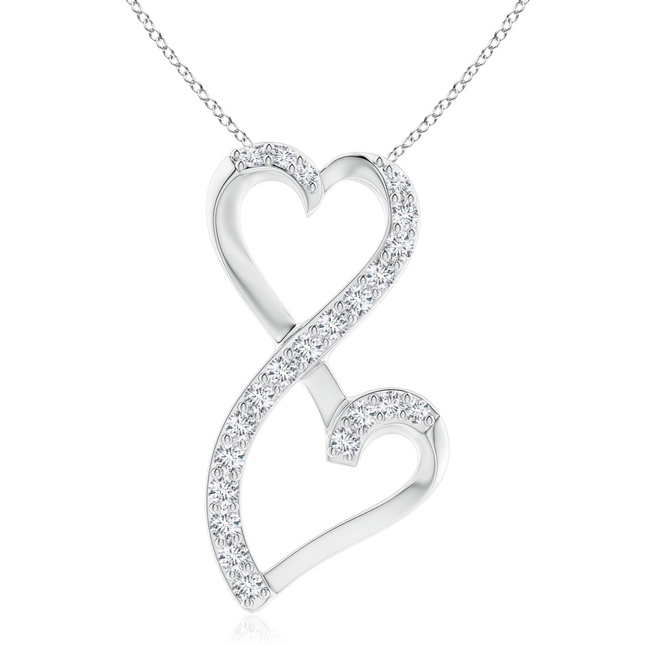 2.9mm GVS2 Diamond Double Heart Infinity Pendant in P950 Platinum 