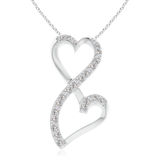 2.9mm IJI1I2 Diamond Double Heart Infinity Pendant in P950 Platinum