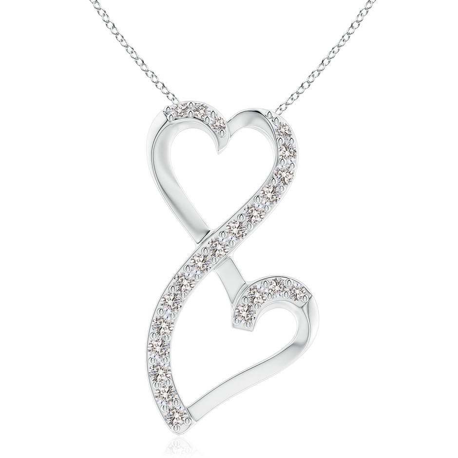 2.9mm IJI1I2 Diamond Double Heart Infinity Pendant in White Gold 