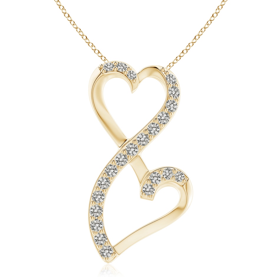 2.9mm KI3 Diamond Double Heart Infinity Pendant in Yellow Gold 