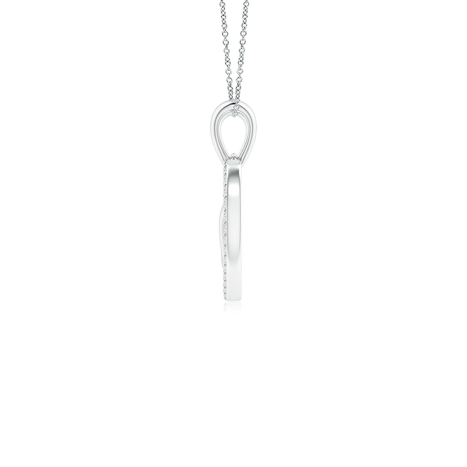 2.5mm GVS2 Prong-Set Diamond Tilted Heart Pendant in White Gold