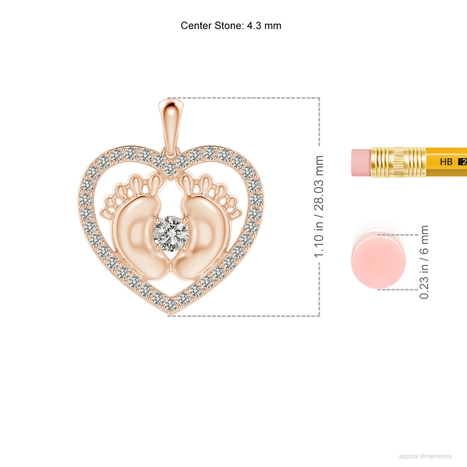 K, I3 / 1.04 CT / 14 KT Rose Gold