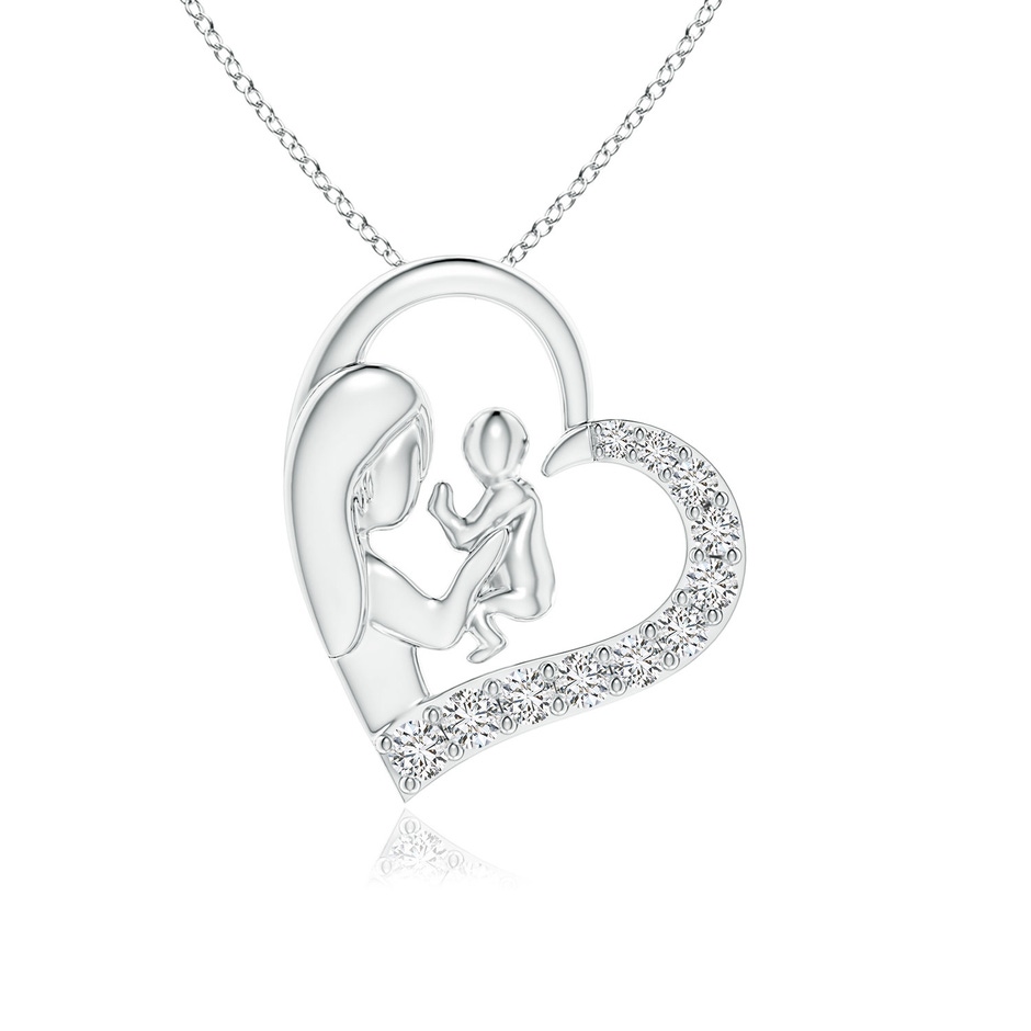 1.5mm HSI2 Diamond Heart Mother & Baby Pendant in P950 Platinum 