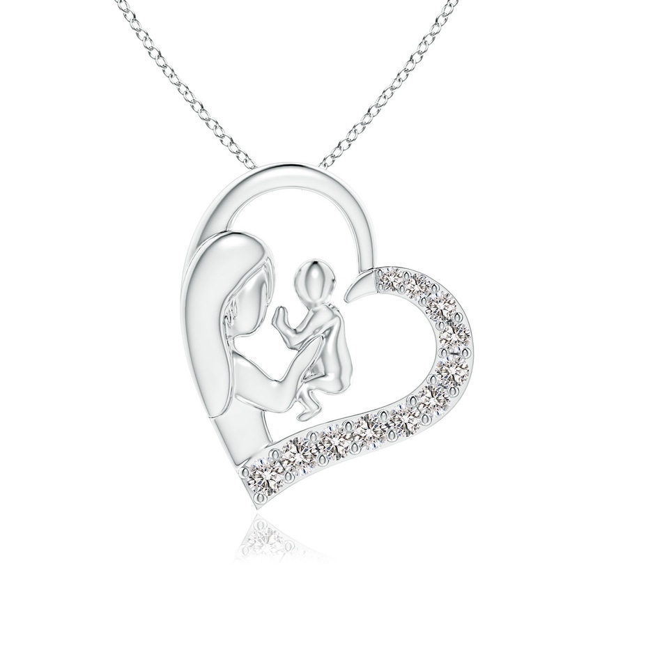1.5mm IJI1I2 Diamond Heart Mother & Baby Pendant in P950 Platinum 