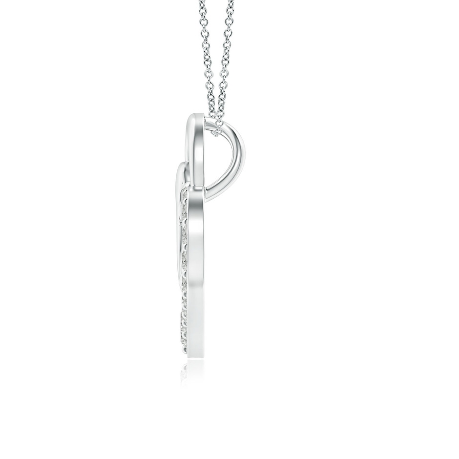 1.5mm KI3 Diamond Heart Mother & Baby Pendant in 18K White Gold side 199
