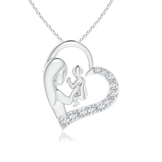 1.75mm GVS2 Diamond Heart Mother & Baby Pendant in P950 Platinum