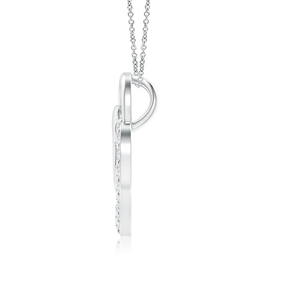 1.75mm GVS2 Diamond Heart Mother & Baby Pendant in P950 Platinum side 199
