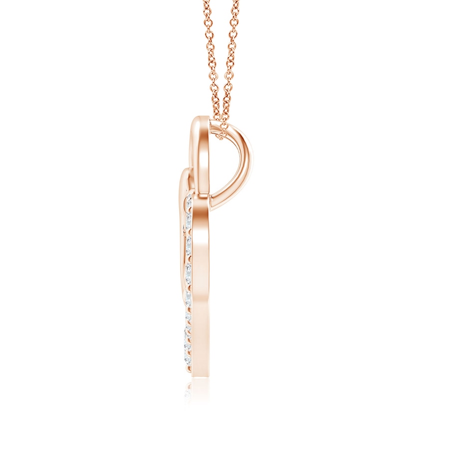 1.75mm GVS2 Diamond Heart Mother & Baby Pendant in Rose Gold side 199