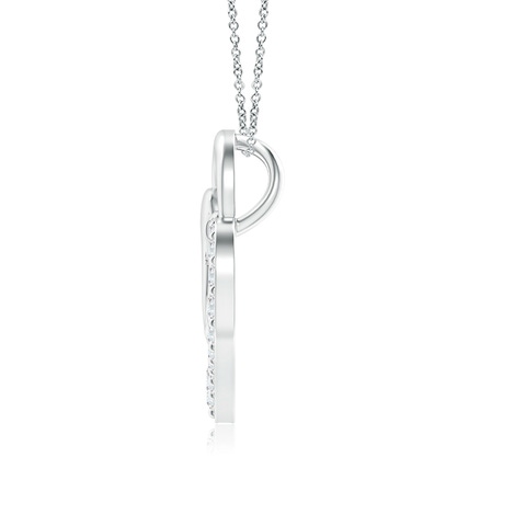 1.75mm GVS2 Diamond Heart Mother & Baby Pendant in White Gold