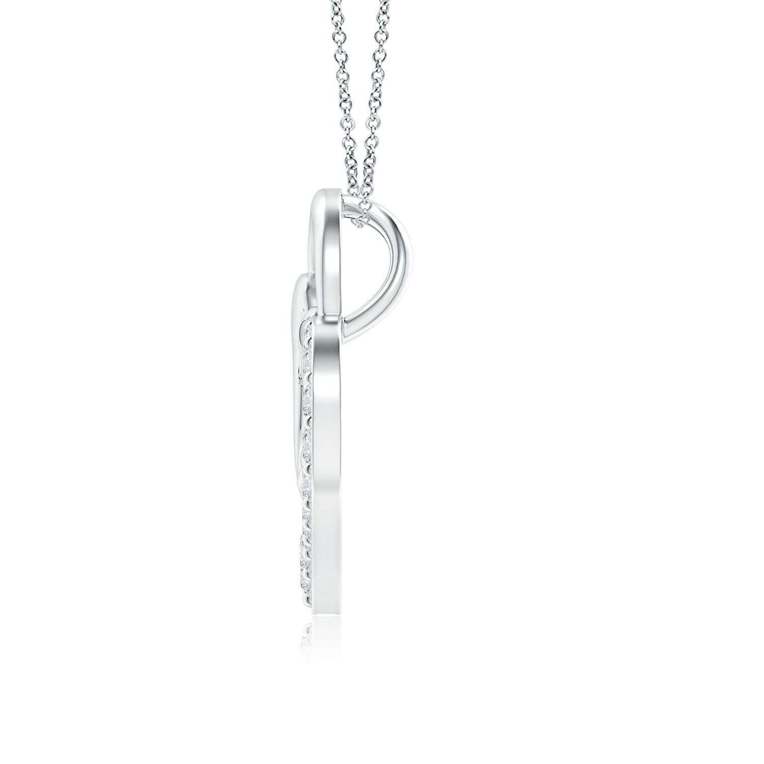 1.75mm HSI2 Diamond Heart Mother & Baby Pendant in P950 Platinum