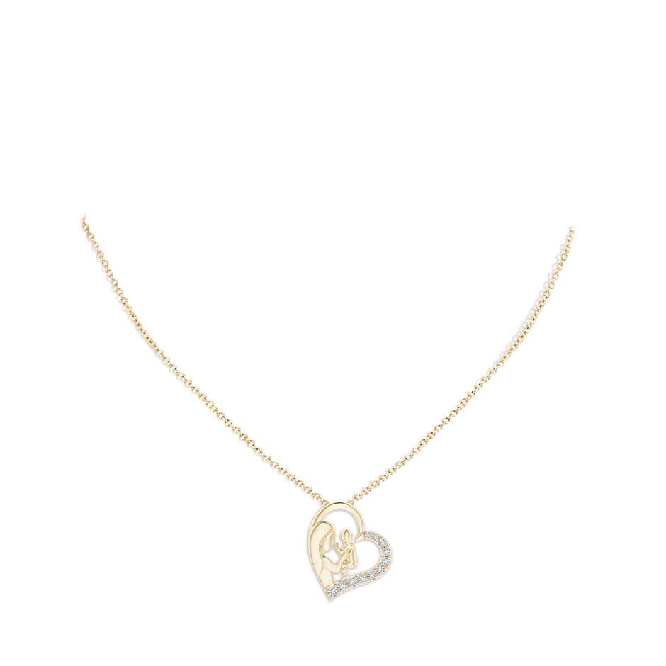 1.75mm HSI2 Diamond Heart Mother & Baby Pendant in Yellow Gold pen