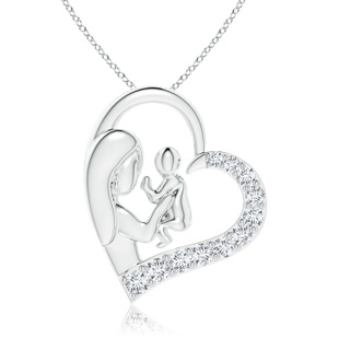 2.3mm GVS2 Diamond Heart Mother & Baby Pendant in P950 Platinum