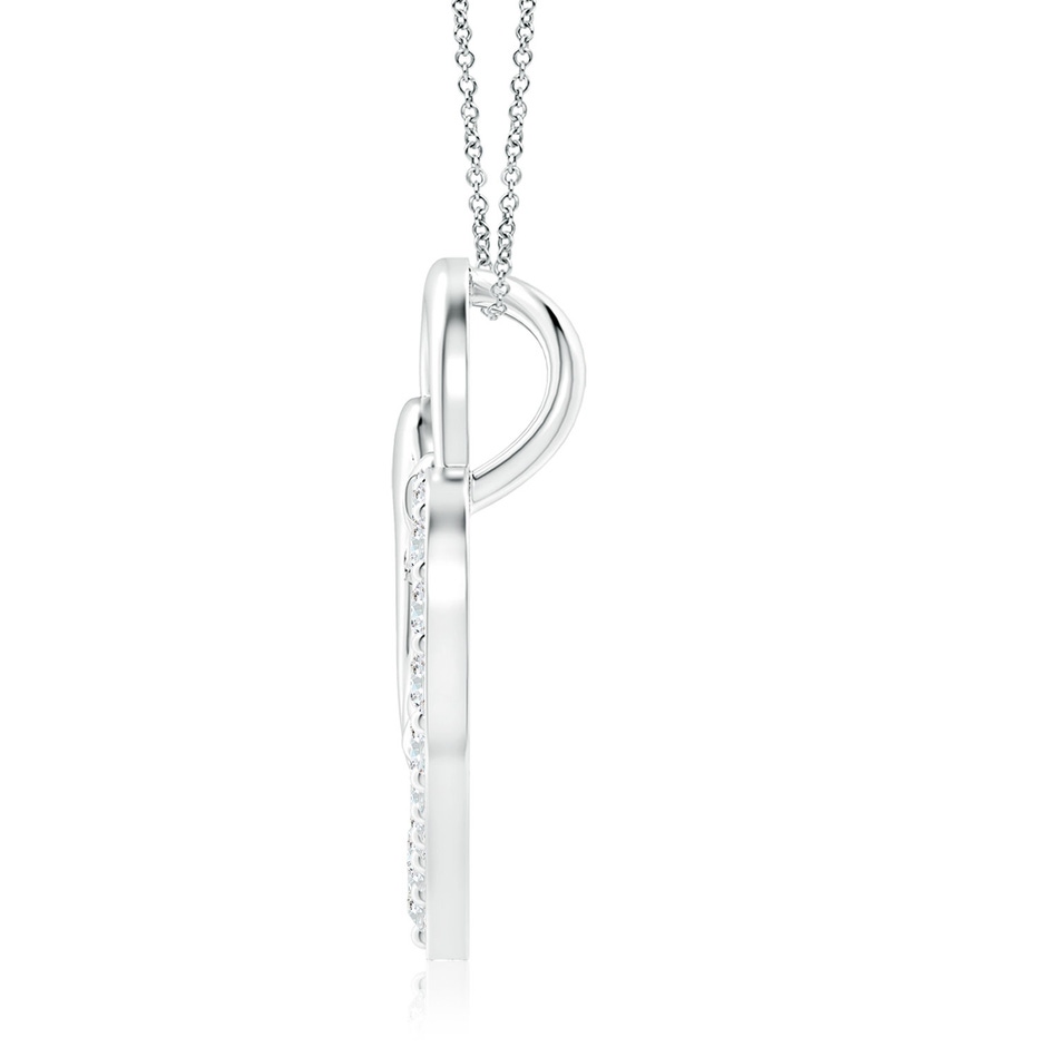 2.5mm GVS2 Diamond Heart Mother & Baby Pendant in 18K White Gold side 199