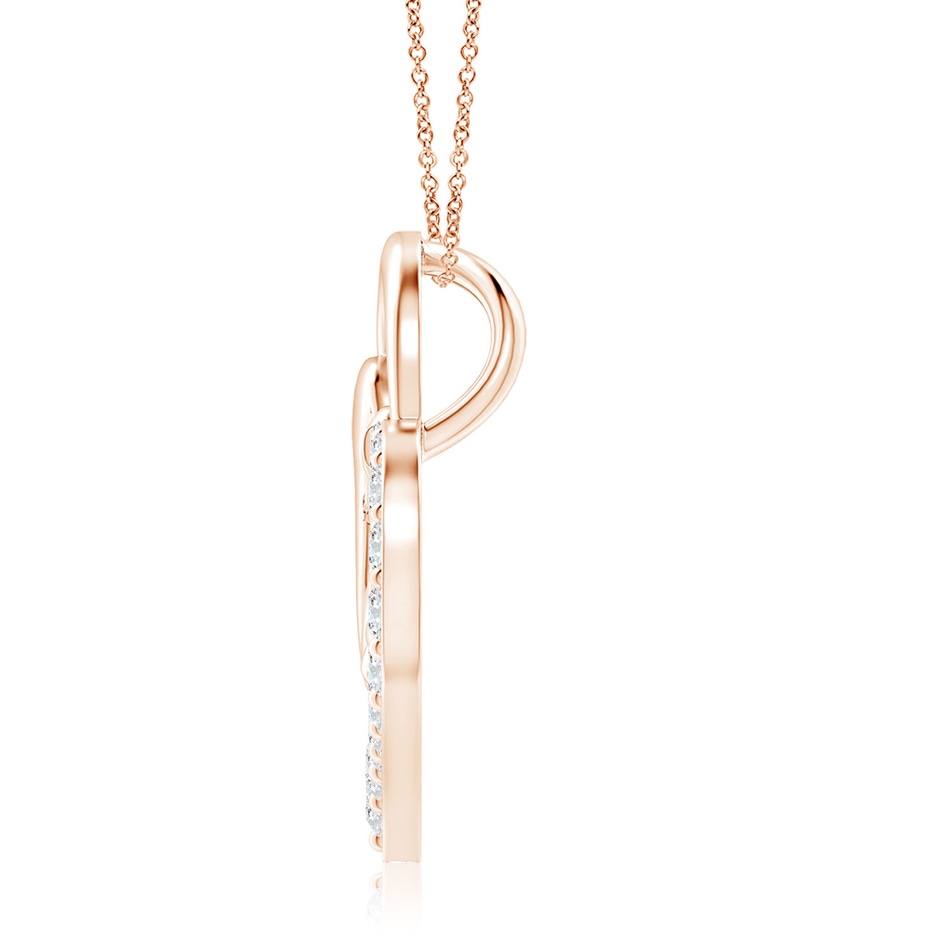 2.5mm GVS2 Diamond Heart Mother & Baby Pendant in Rose Gold side 199