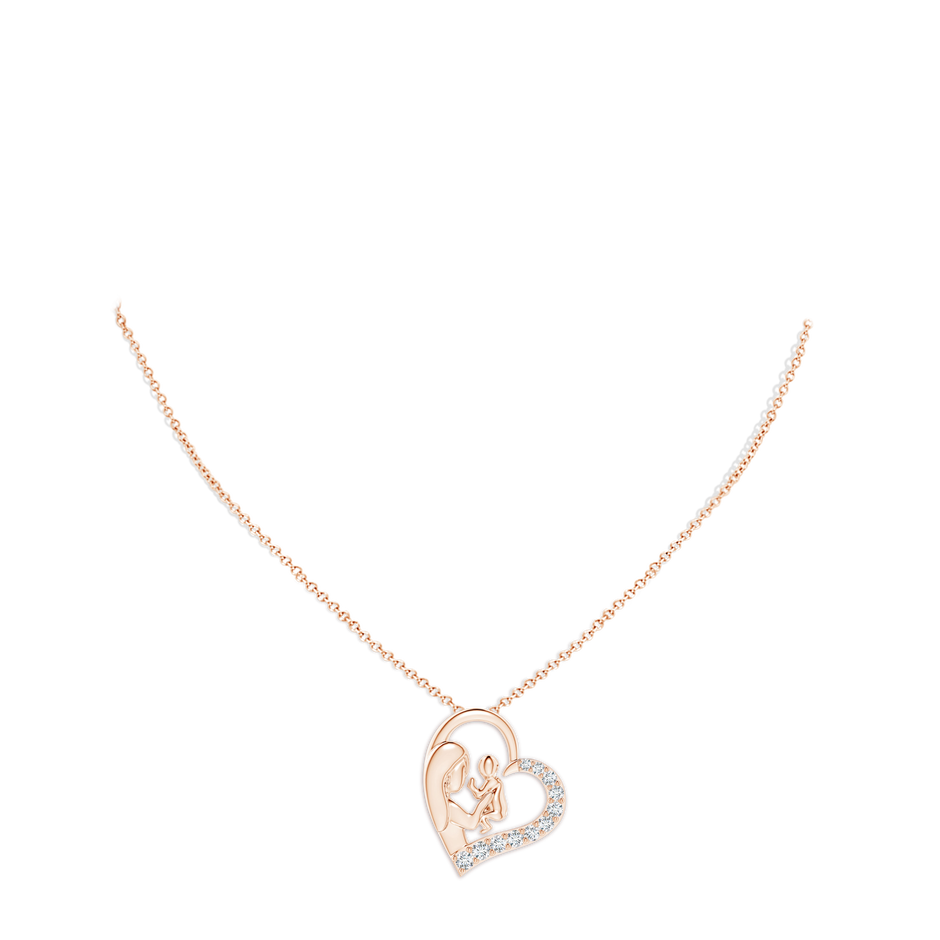 2.5mm GVS2 Diamond Heart Mother & Baby Pendant in Rose Gold pen