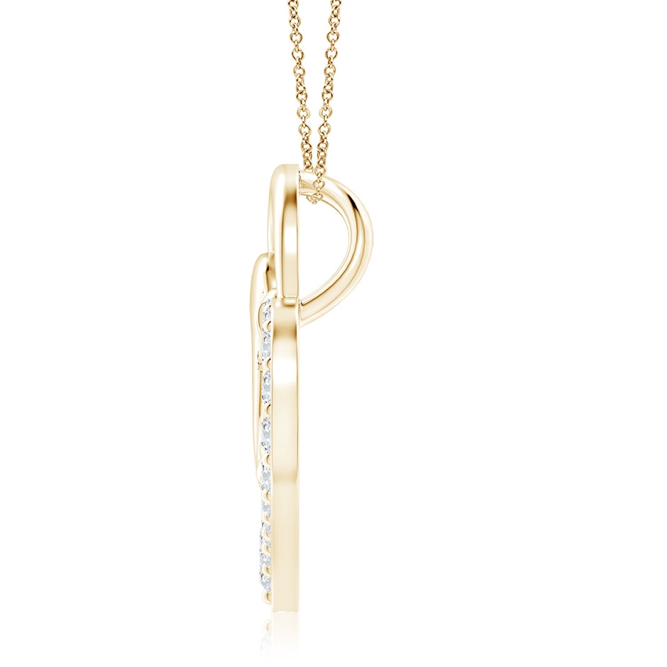 2.5mm GVS2 Diamond Heart Mother & Baby Pendant in Yellow Gold side 199