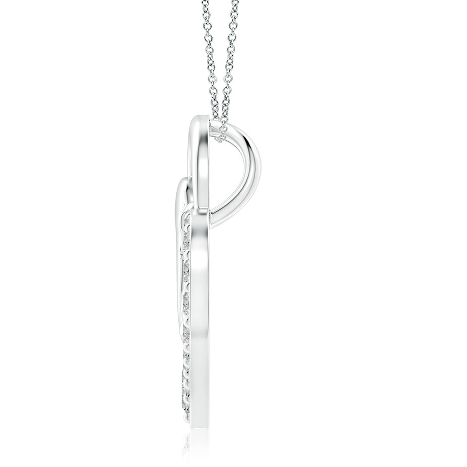 2.5mm KI3 Diamond Heart Mother & Baby Pendant in White Gold side 199