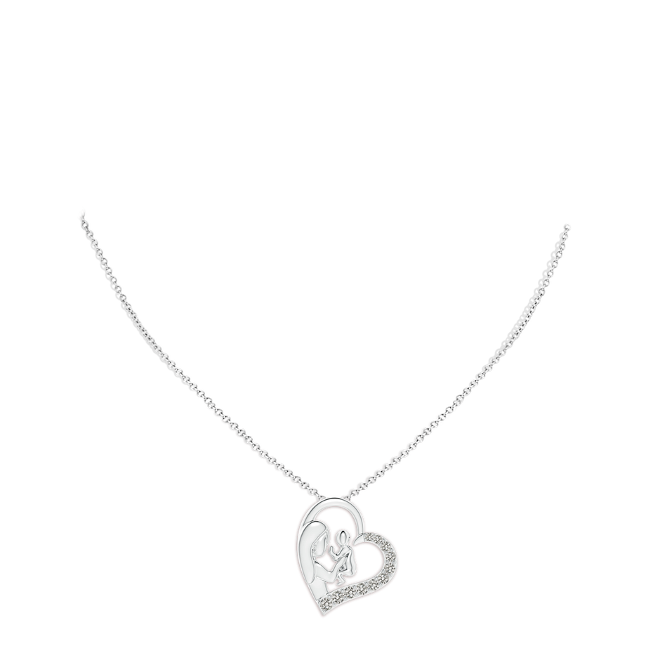 2.5mm KI3 Diamond Heart Mother & Baby Pendant in White Gold pen