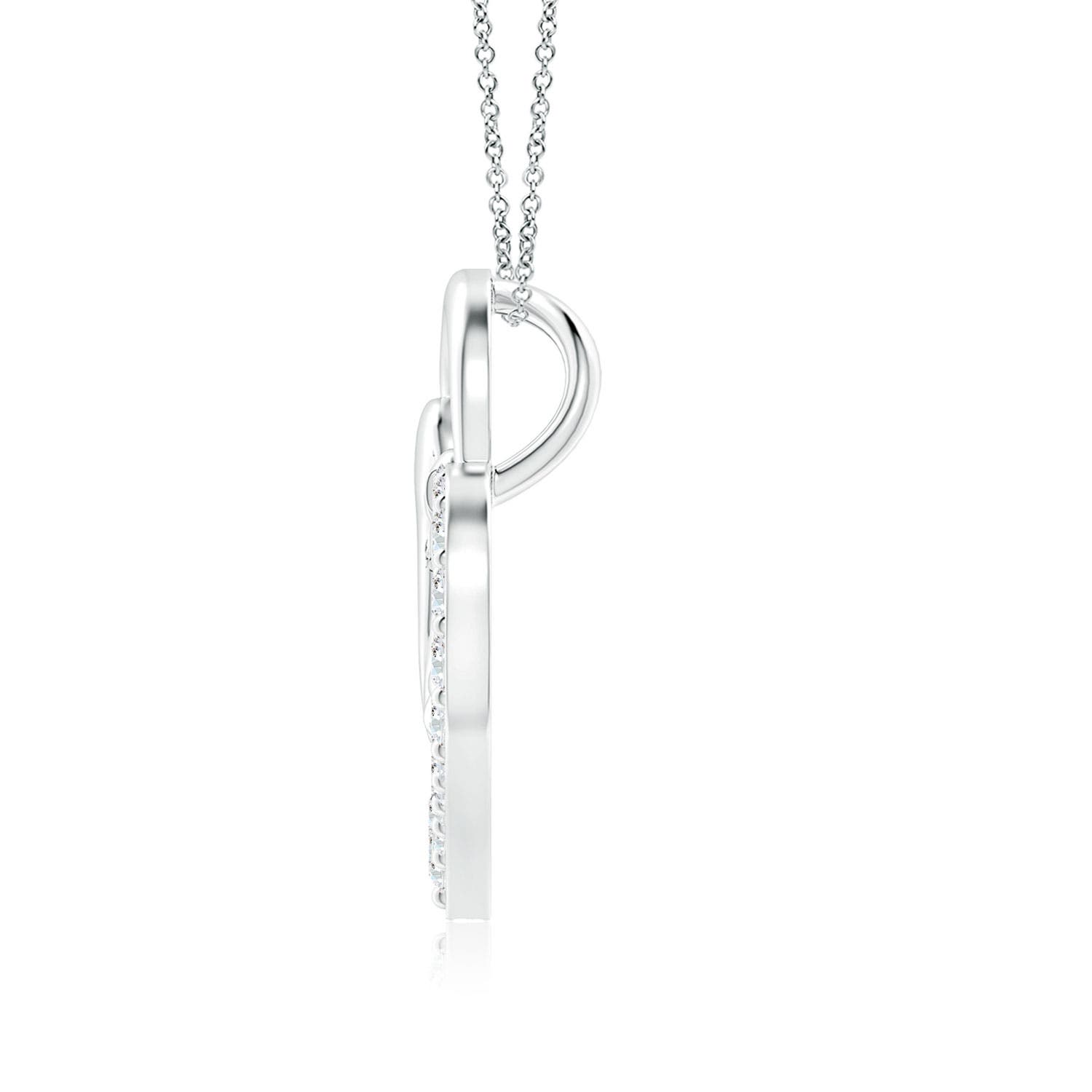 2mm GVS2 Diamond Heart Mother & Baby Pendant in P950 Platinum