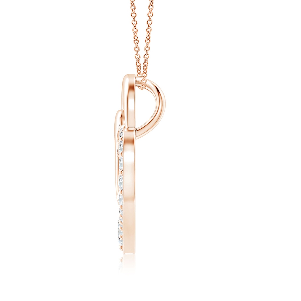 2mm GVS2 Diamond Heart Mother & Baby Pendant in Rose Gold Side 199