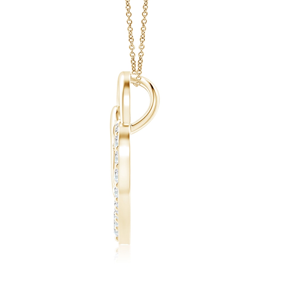 2mm GVS2 Diamond Heart Mother & Baby Pendant in Yellow Gold side 199