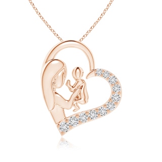 2mm HSI2 Diamond Heart Mother & Baby Pendant in Rose Gold