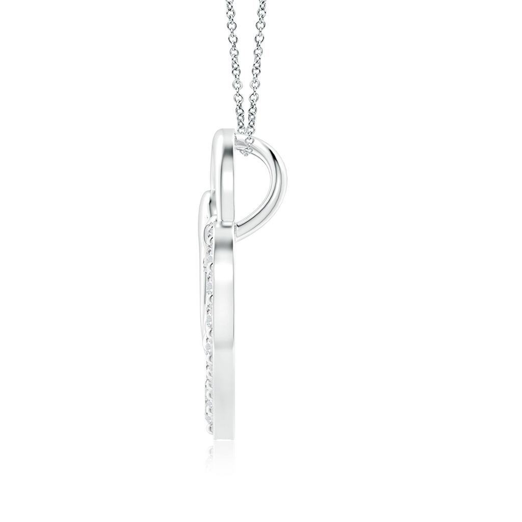 2mm HSI2 Diamond Heart Mother & Baby Pendant in White Gold Side 199