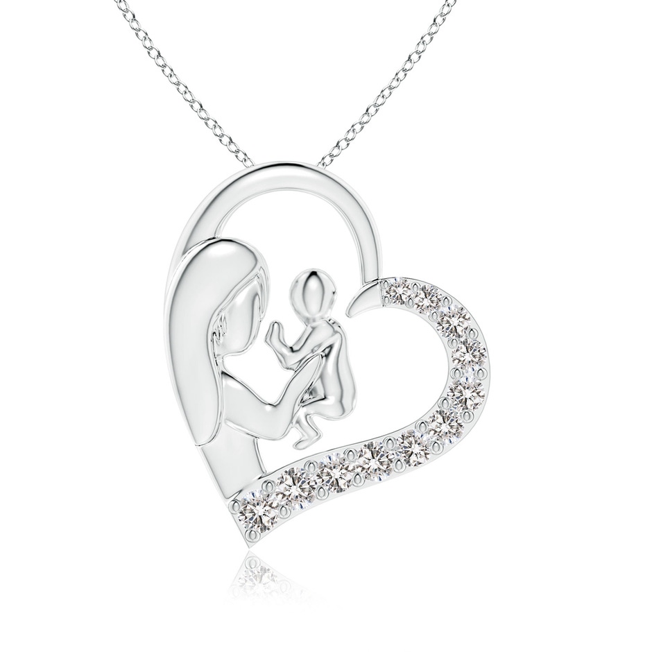 2mm IJI1I2 Diamond Heart Mother & Baby Pendant in P950 Platinum 