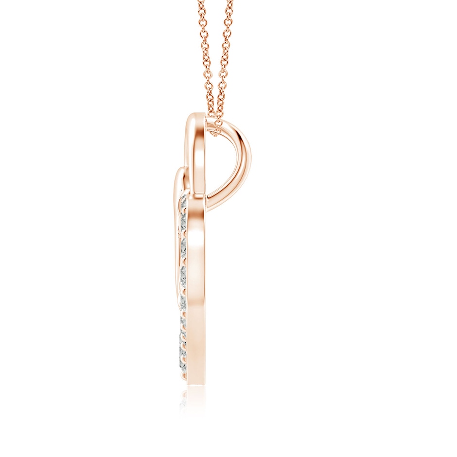 2mm KI3 Diamond Heart Mother & Baby Pendant in Rose Gold side 199
