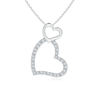 1.1mm GVS2 Diamond Couple Heart Pendant in White Gold