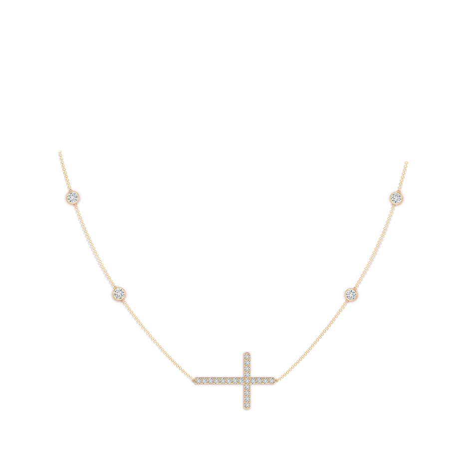 3.2mm HSI2 Diamond Sideways Cross Station Necklace in Yellow Gold pen