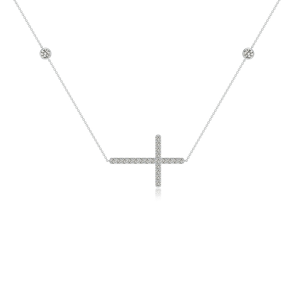 3.2mm KI3 Diamond Sideways Cross Station Necklace in P950 Platinum side 199