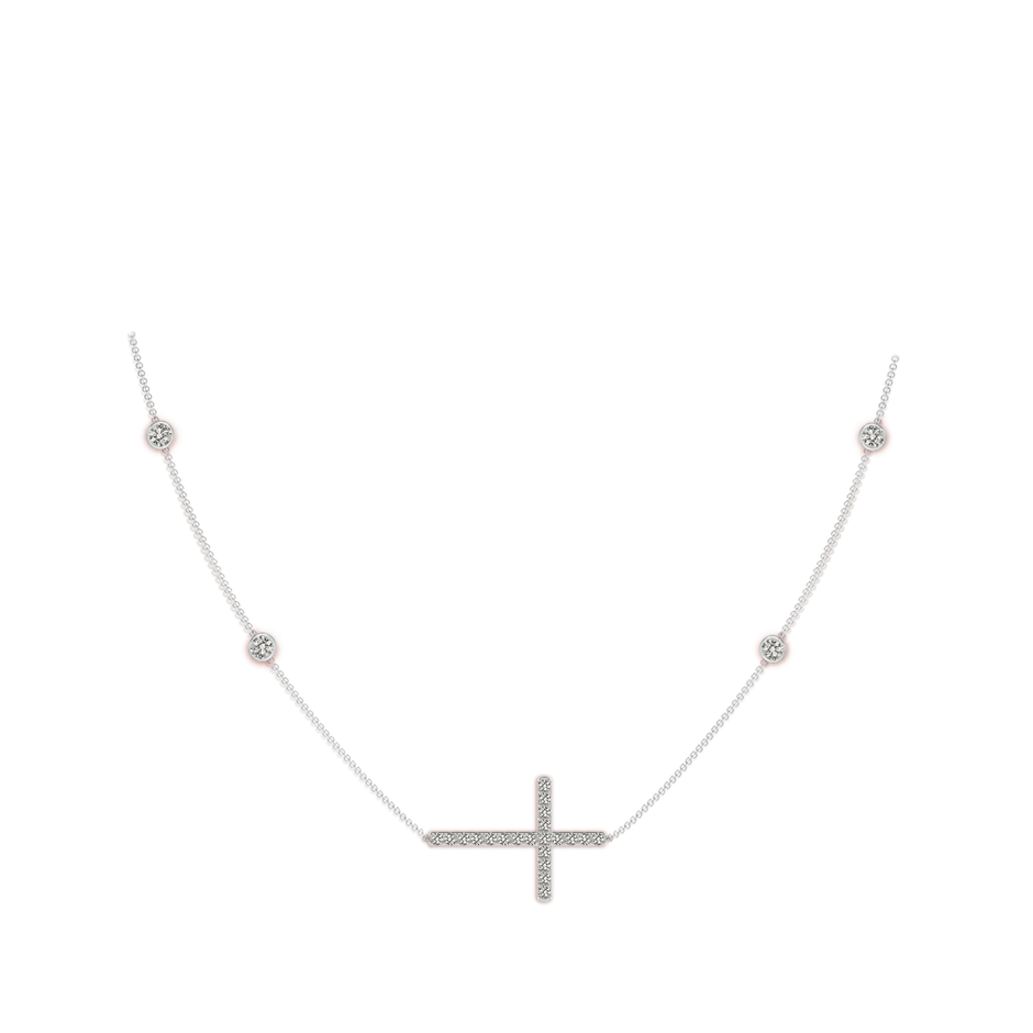 3.2mm KI3 Diamond Sideways Cross Station Necklace in P950 Platinum pen