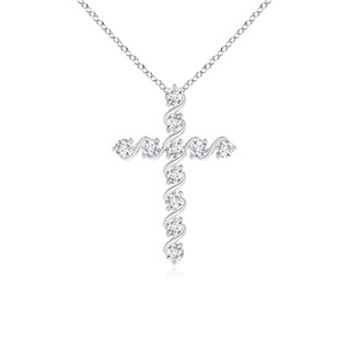 1.6mm GVS2 Prong and Bar Set Diamond Cross Pendant in P950 Platinum