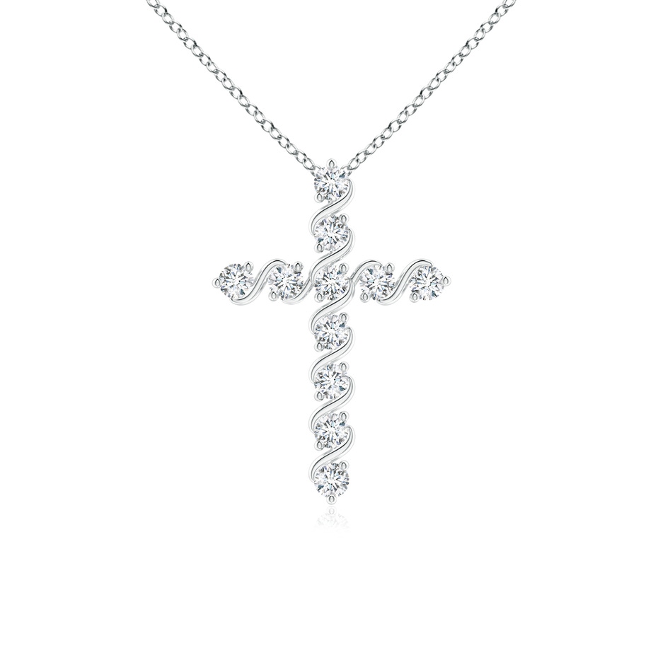 1.6mm GVS2 Prong and Bar Set Diamond Cross Pendant in P950 Platinum 