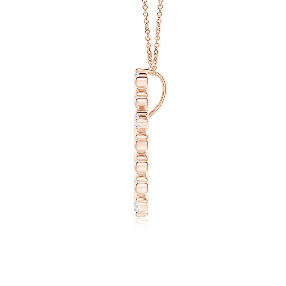 1.6mm GVS2 Prong and Bar Set Diamond Cross Pendant in Rose Gold side 199