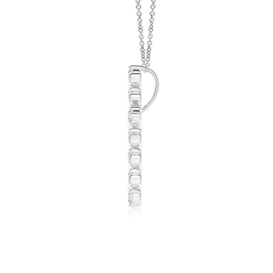1.6mm HSI2 Prong and Bar Set Diamond Cross Pendant in White Gold side 199