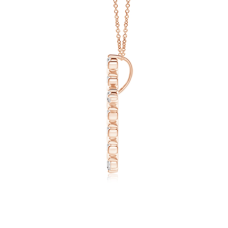 1.6mm IJI1I2 Prong and Bar Set Diamond Cross Pendant in 9K Rose Gold side 199