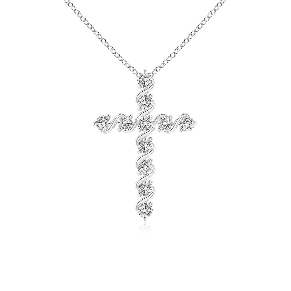 1.6mm IJI1I2 Prong and Bar Set Diamond Cross Pendant in White Gold 