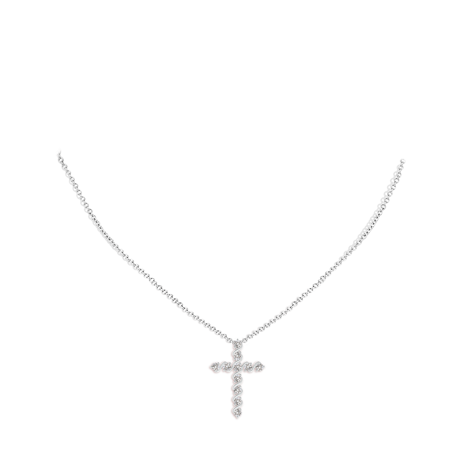 1.6mm IJI1I2 Prong and Bar Set Diamond Cross Pendant in White Gold pen
