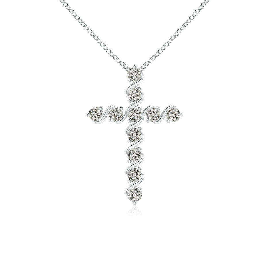 1.6mm KI3 Prong and Bar Set Diamond Cross Pendant in P950 Platinum 