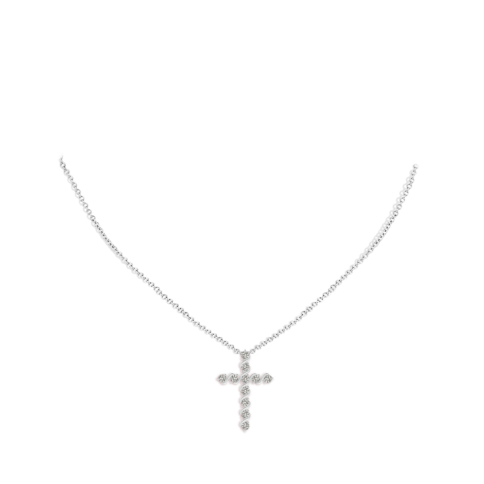 1.6mm KI3 Prong and Bar Set Diamond Cross Pendant in P950 Platinum pen