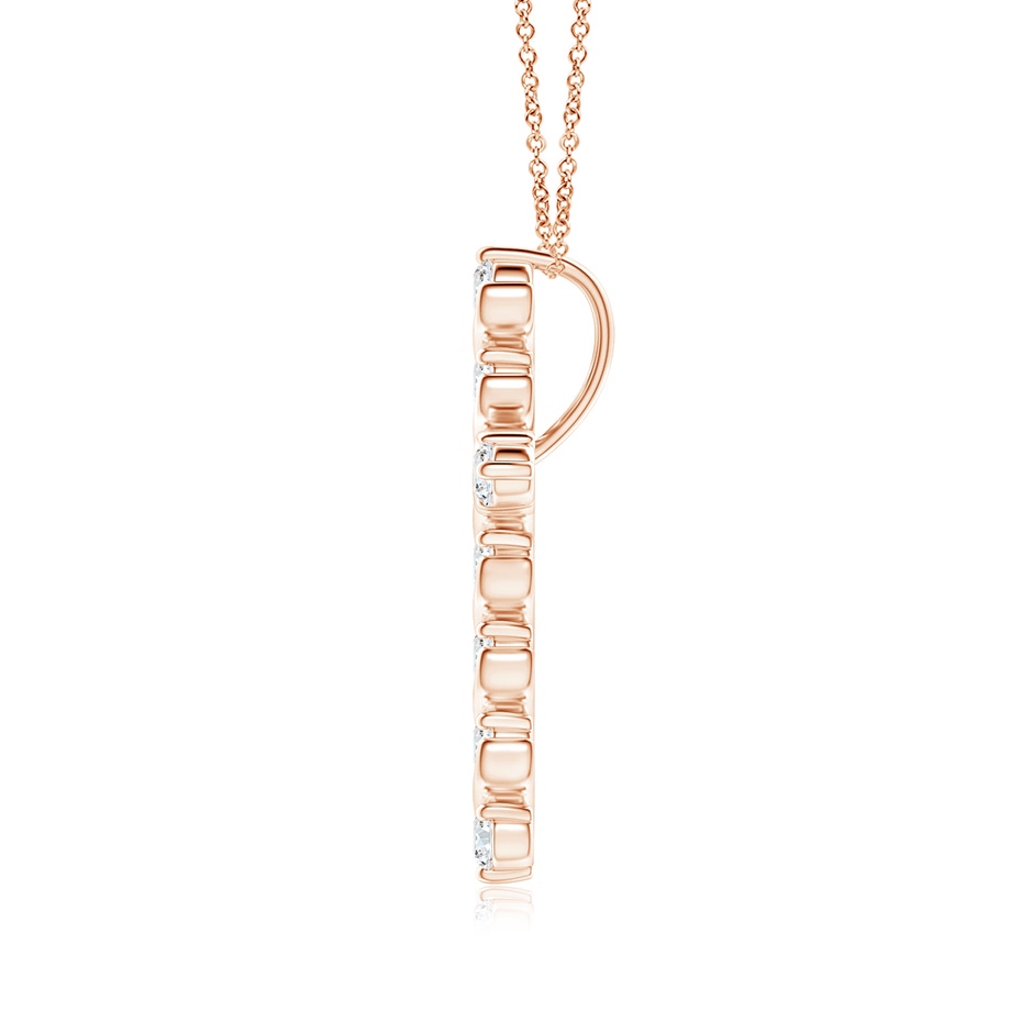 1.9mm GVS2 Prong and Bar Set Diamond Cross Pendant in Rose Gold side 199