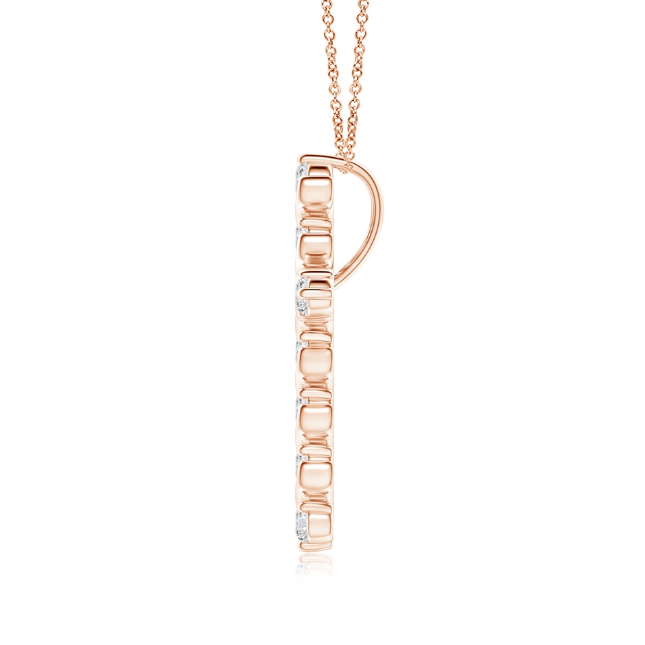 1.9mm HSI2 Prong and Bar Set Diamond Cross Pendant in Rose Gold side 199