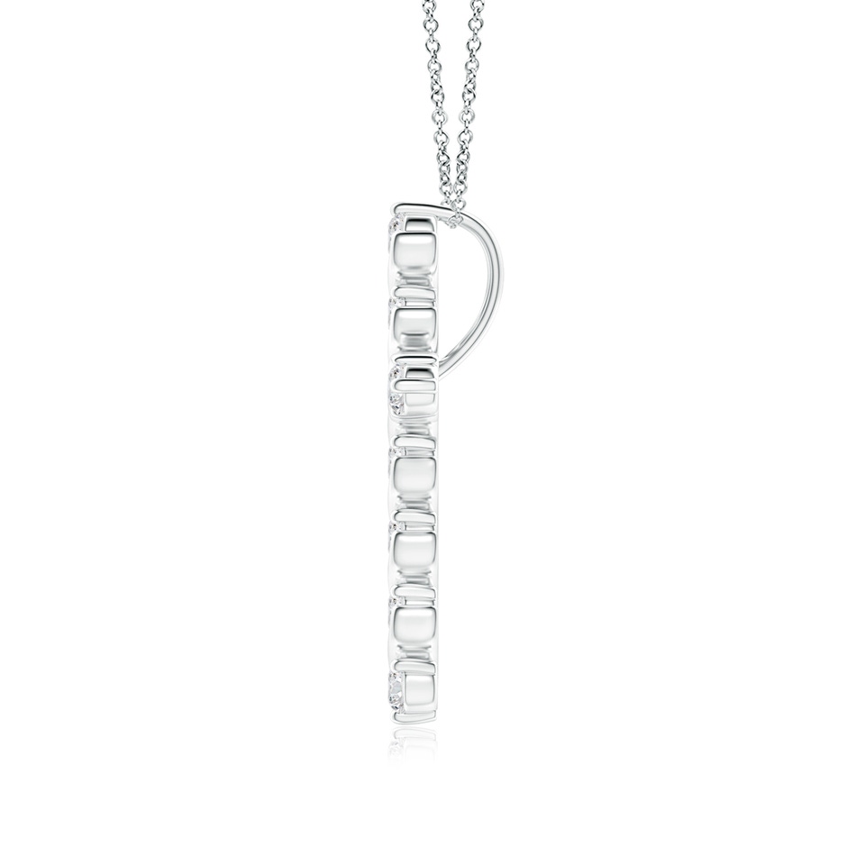 1.9mm HSI2 Prong and Bar Set Diamond Cross Pendant in White Gold side 199