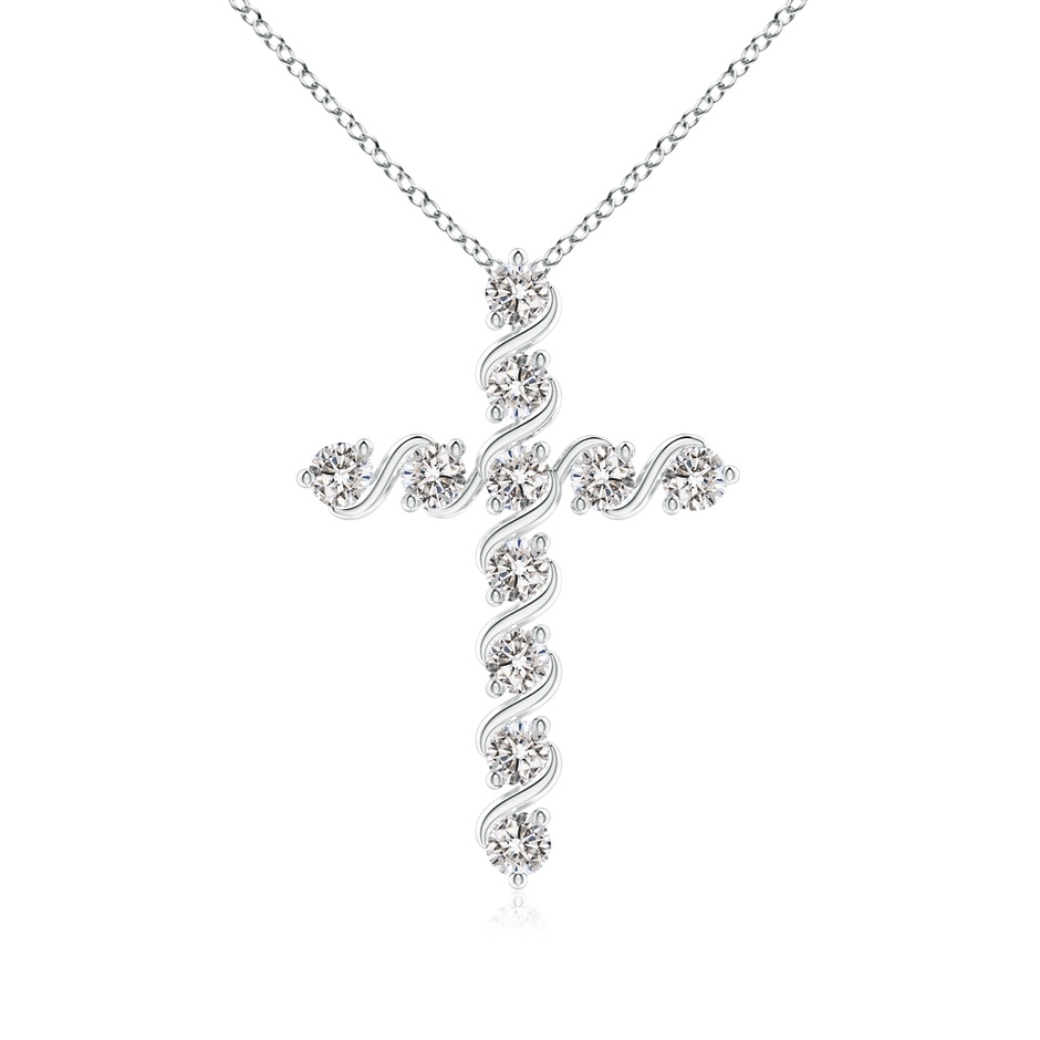 1.9mm IJI1I2 Prong and Bar Set Diamond Cross Pendant in P950 Platinum 